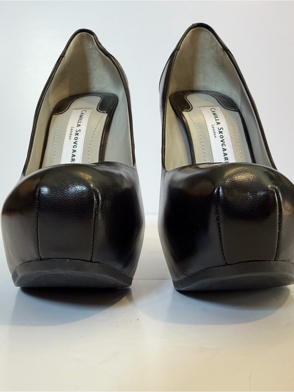 Camilla Skovgaard Black Leather Platform Heels